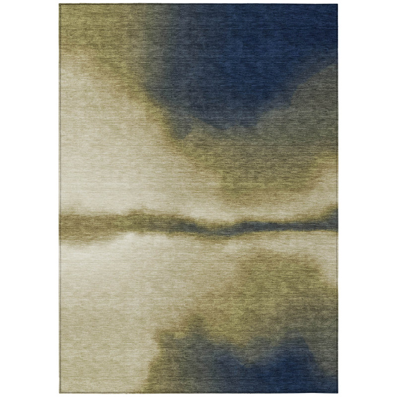 Machine Washable Indoor/Outdoor Lockway ACN2419 Abstract Rug, Rectangle 10' x 14'