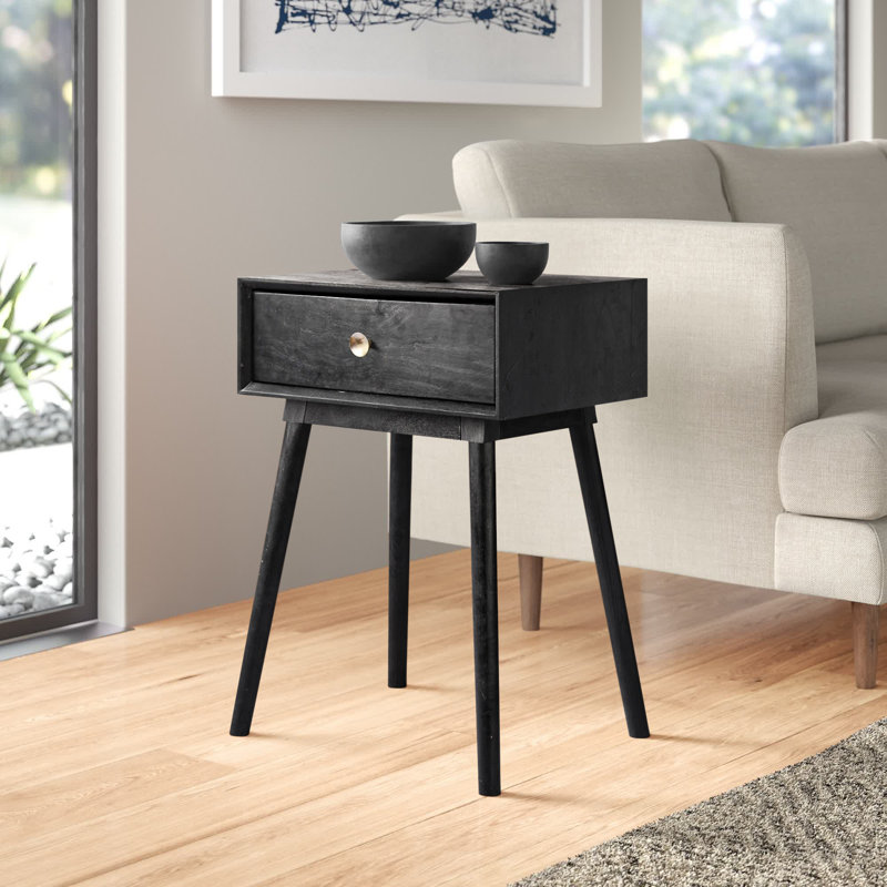 Alana 17.7'' W Solid Wood Nightstand, Natural Color