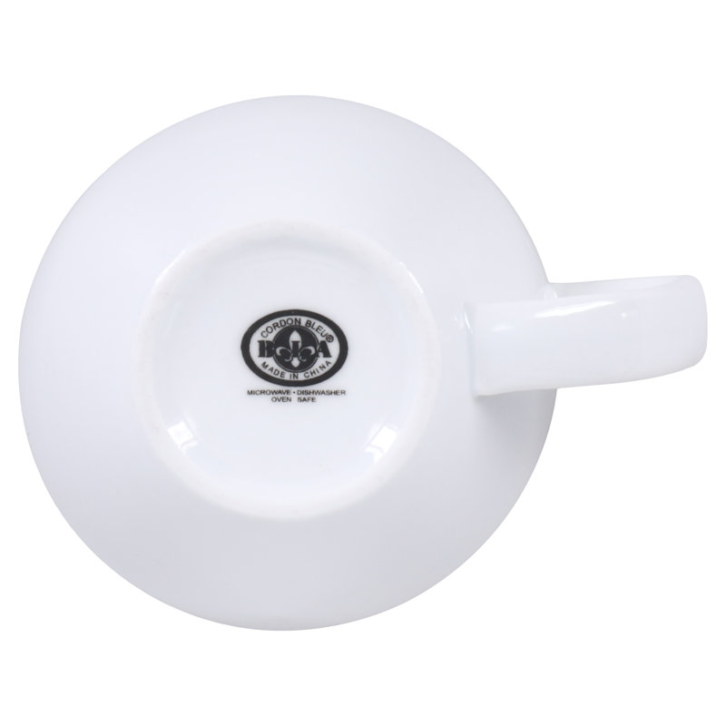 White Ceramic Round Modern Coffee Mugs Set of 4