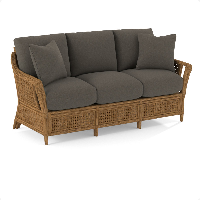 Boca 78'' Upholstered Sofa, Honey, Gray Sugar Performance