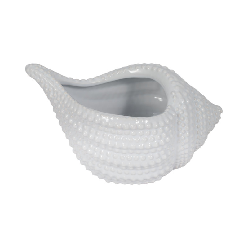 Sagebrook Home 10" Ceramic Seashell Planter - Coastal White Decor Accent