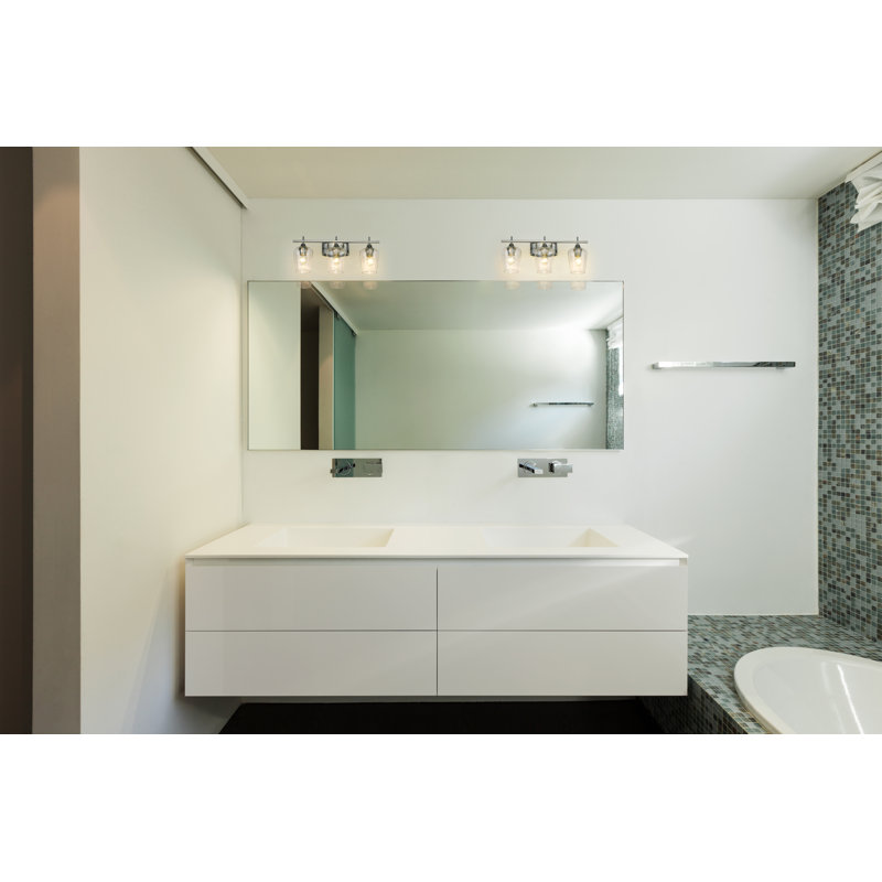 Éclairage de salle de bain à intensité variable 3 lumières Dahlya, Nickel brossé