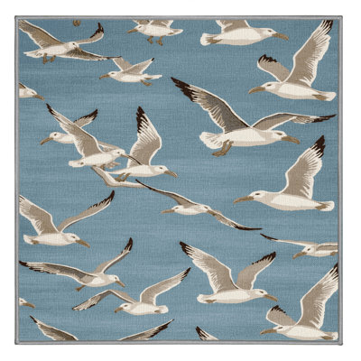 Washable Herring Gull Birds Area Rug