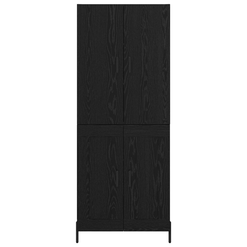  Highboard Black Oak 69.5 X 34 X 180 Cm Engineered Wood, Black Oak