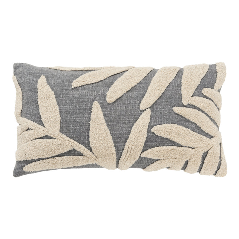 Coussin décoratif brodé Francie, Gris