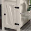 Farmhouse Computer Desk With Storage, Home Office Desk With 2 Drawers And 2 Cabinets, Cream White