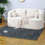 Canapé compact en chenille beige, style moderne pour les petits espaces
