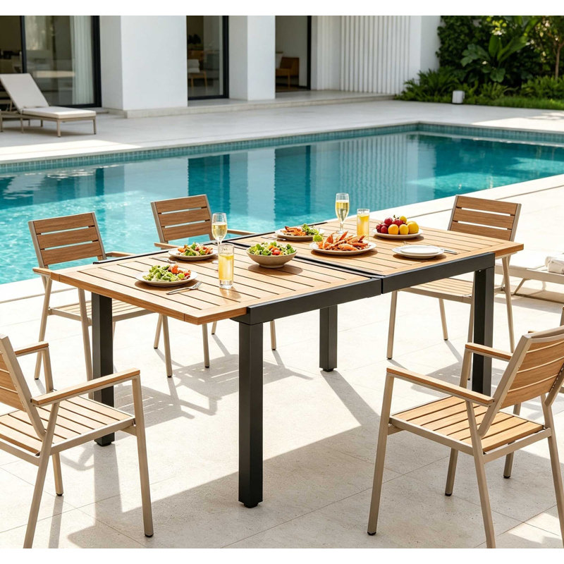 Metal Outdoor Dining Table , 70cm W 120cm D
