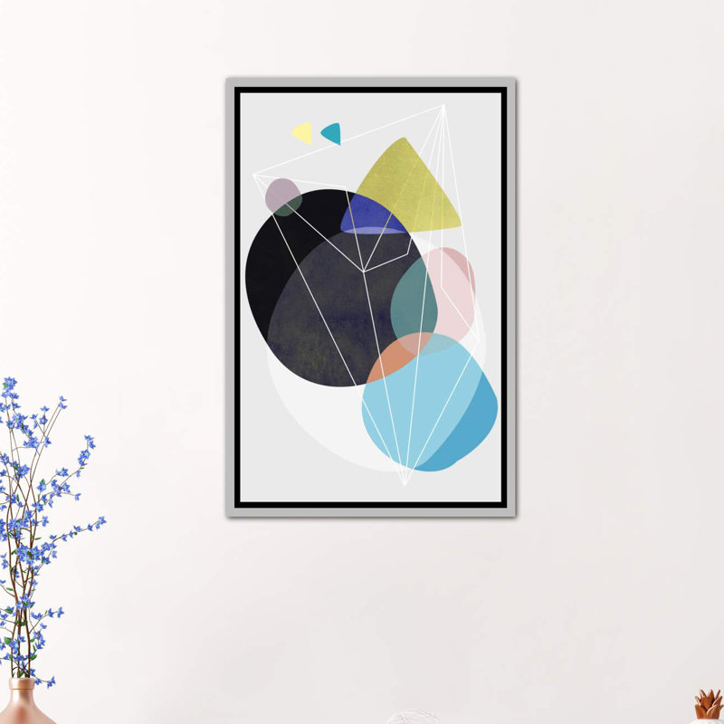 « graphic clxxiii » par mareike böhmer-impression sur image, Toile avec cadre argenté, H 26 po x l 18 po x 1,5 po