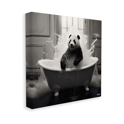 "Panda & Splashing Bathaign" par RB sur toile