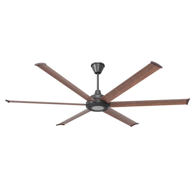 Bison Ceiling Fan, Black, LED, 84" Wide