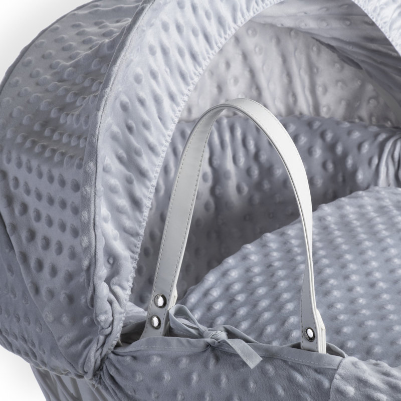 Dimple Wicker Moses Basket, Grey