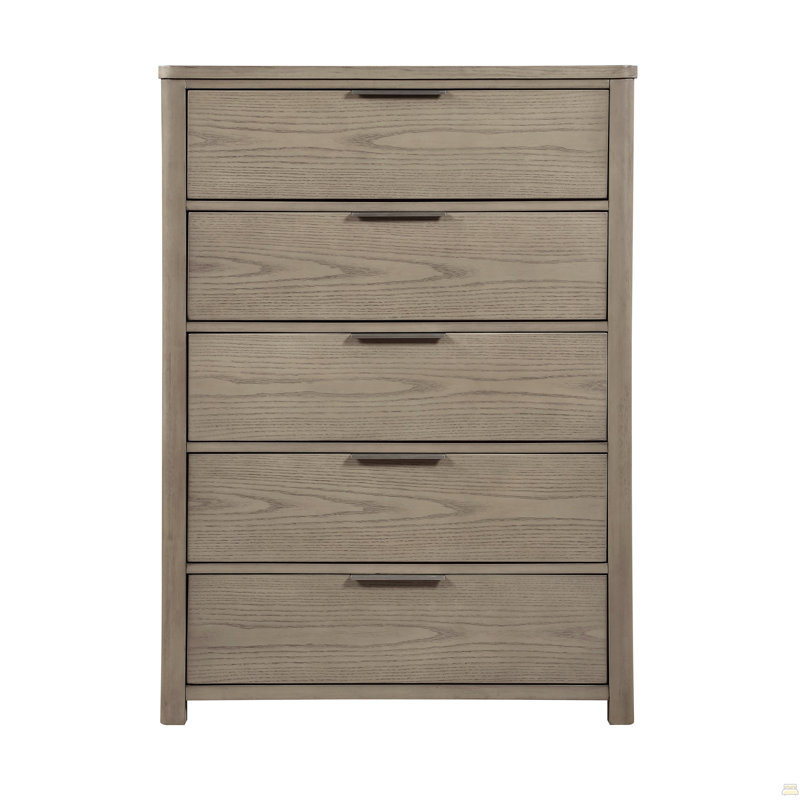 Commode de rangement pour meubles de chambre à coucher en queue d'aronde à 5 tiroirs en bois durable