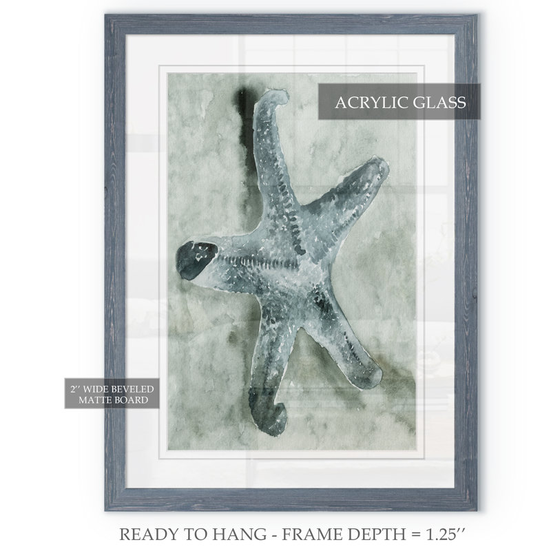Aquatic i, reproduction d’art encadrée, H 28 po x l 38 po x P 1,3 po, Toile avec cadre gris