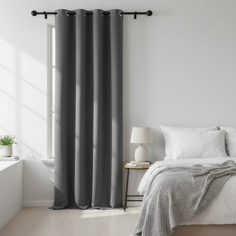 Blackout Single Curtain Panel, Light Grey