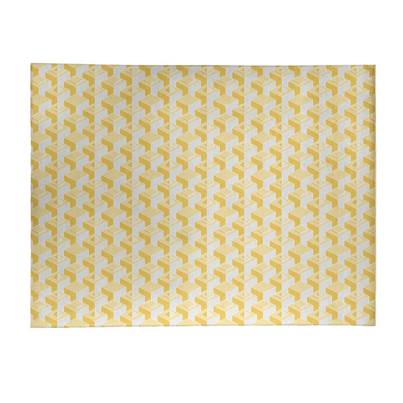 Tapis ivoire/jaune clair skyscrapers monochrome, Rectangle 4 pi x 6 pi