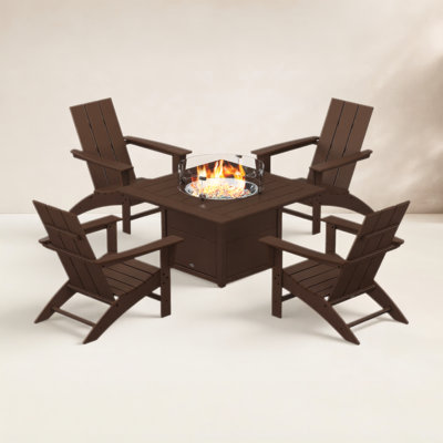 POLYWOOD® Modern Adirondack 4-Person Patio Seating Group