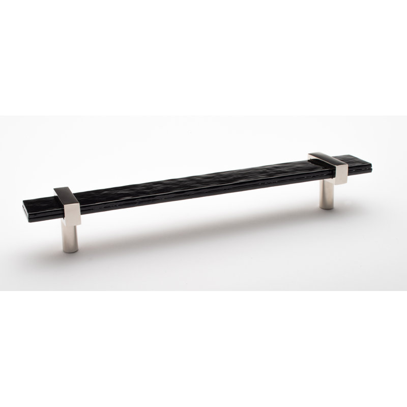 Adjustable 9" Length Bar Pull, Satin Brass/Black, 9"
