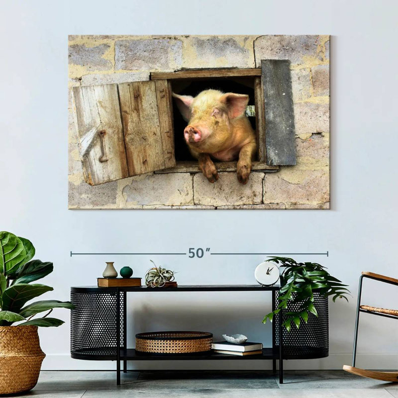 Brampt souriant cochon, H 34 po x l 51 po