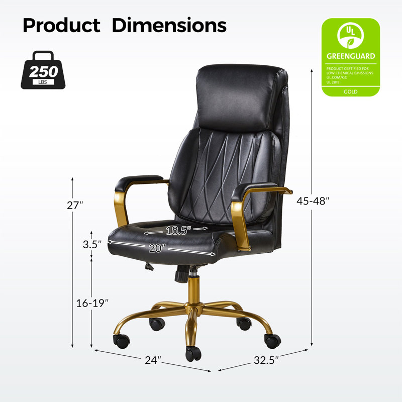 Fauteuil de direction ergonomique et inclinable Sofiane, Noir