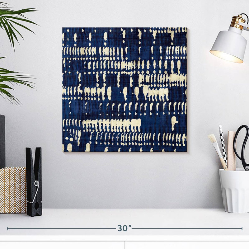 Indigo Batik IV, 16" H x 16" W