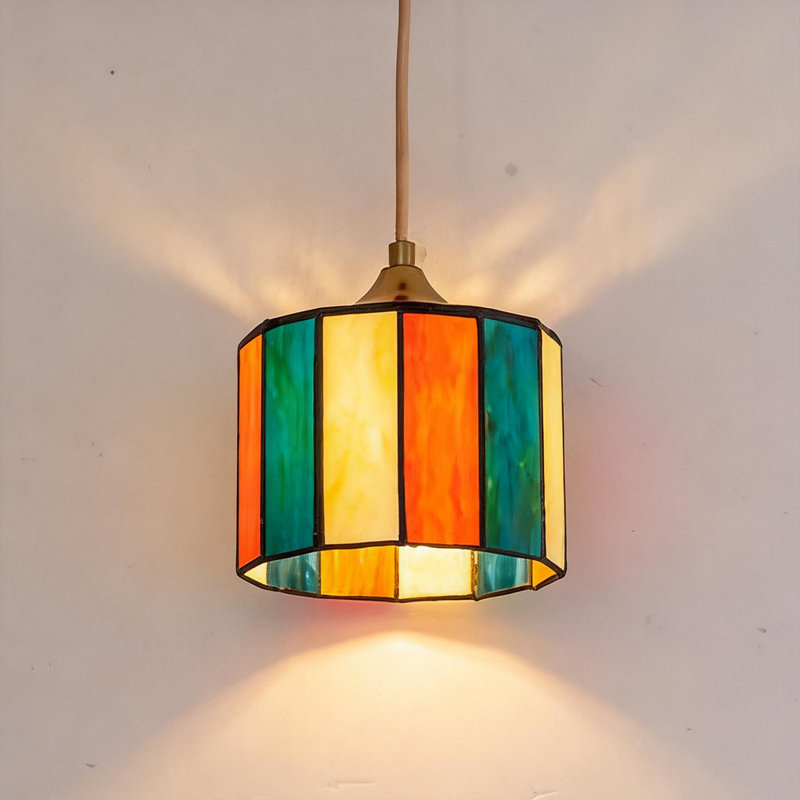 Mini-luminaire suspendu en verre coloré