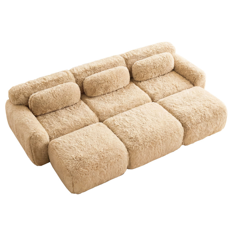 Kaki à 3 places avec tissu, mousse 32d haute densité, base antidérapante pour le confort de la maison