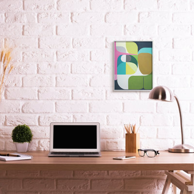 «Abstract Curved Shapes Green Pink Brown» par Marion Griese - impression