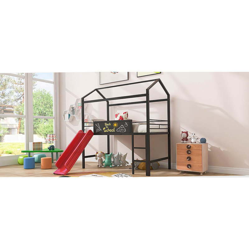 Lit mezzanine en métal avec glissade Aneesaa