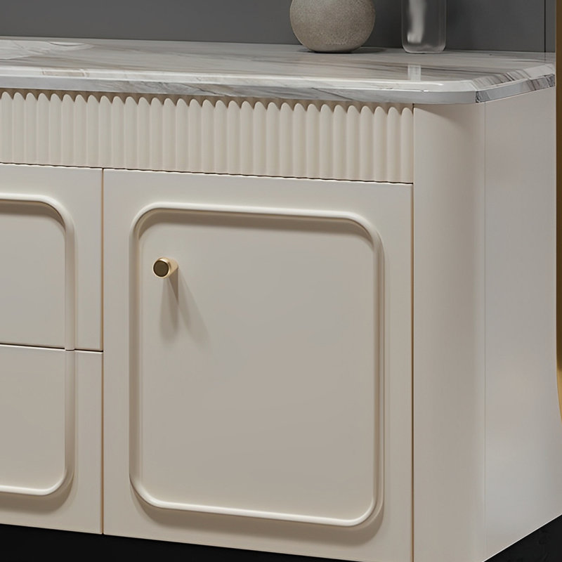 Armoire de salle de bain française de style crème française, 67"