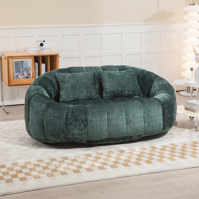 Causeuse Canny, Émeraude, H 24,8 po x l 57,06 po x P 37,4 po