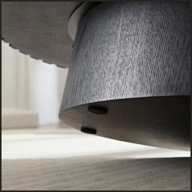 Table basse ovale peu encombrante pour le salon, panneau de fibres à densité moyenne noir moderne, facile à nettoyer et amp; Robuste