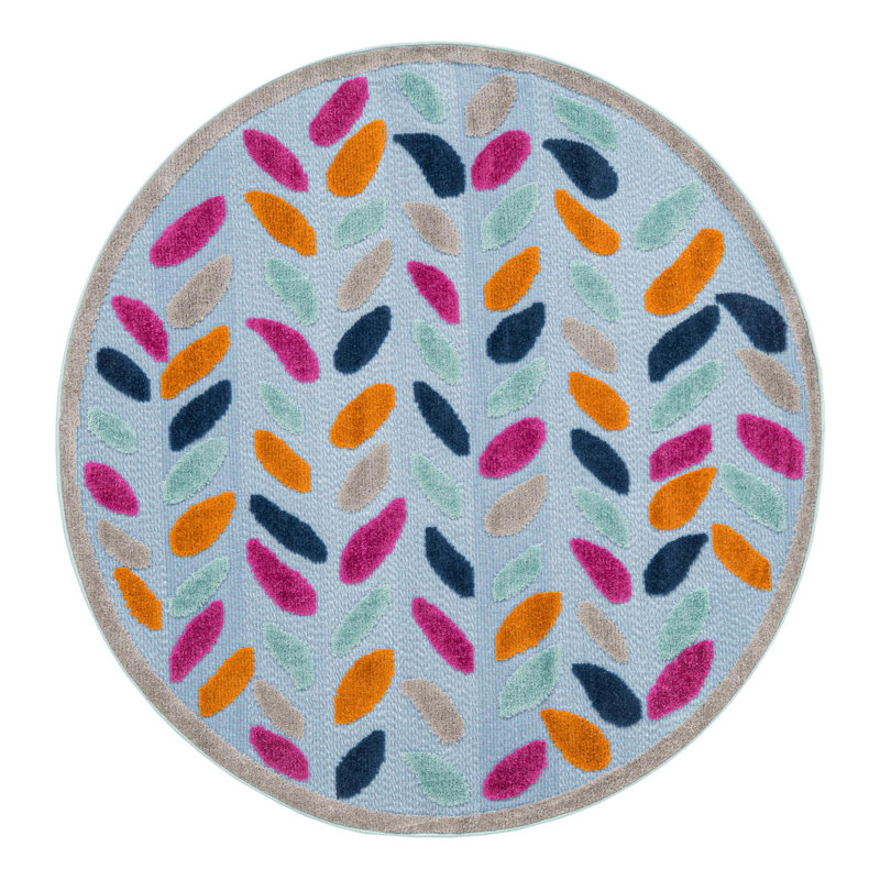 Chevron Indoor / Outdoor Rug, Round 5'3"