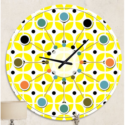 Retro Geometric Design I - Mid-Century Modern wall clock