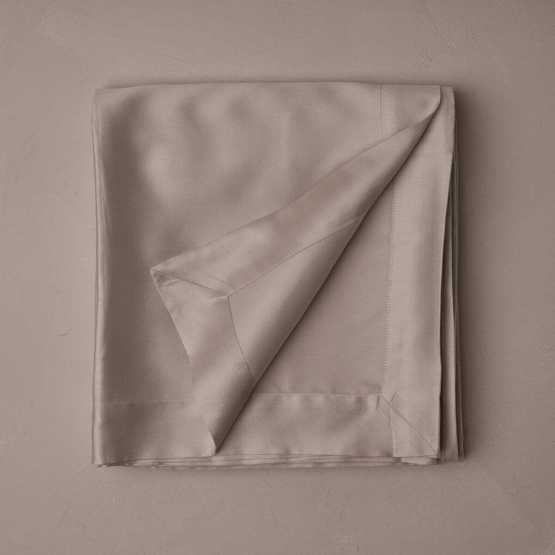 Woodland Silk Flat Sheet, King Flat Sheet, Gray