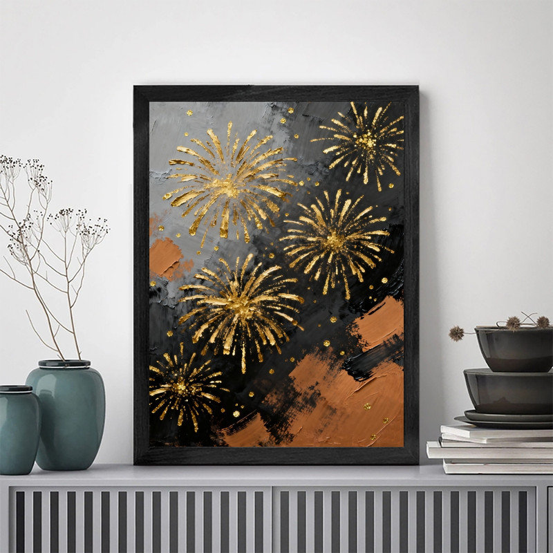 Reproduction d'art encadrée noire encadrée noire, H 17 po x l 13 po