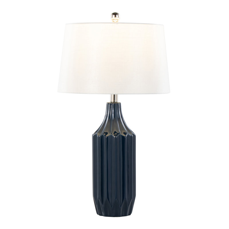 Lampe de table en céramique 23 po Saltram, Bleu foncé