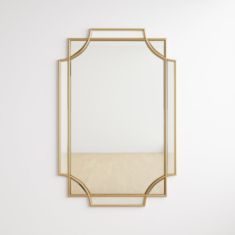 Ocilla Flat Mirror, Gold, 36" x 24"