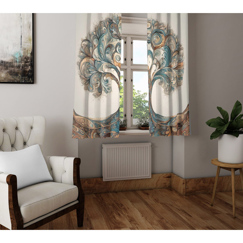 Paire de rideaux semi-transparents en polyester Charmain, L 40 po x L 52 po