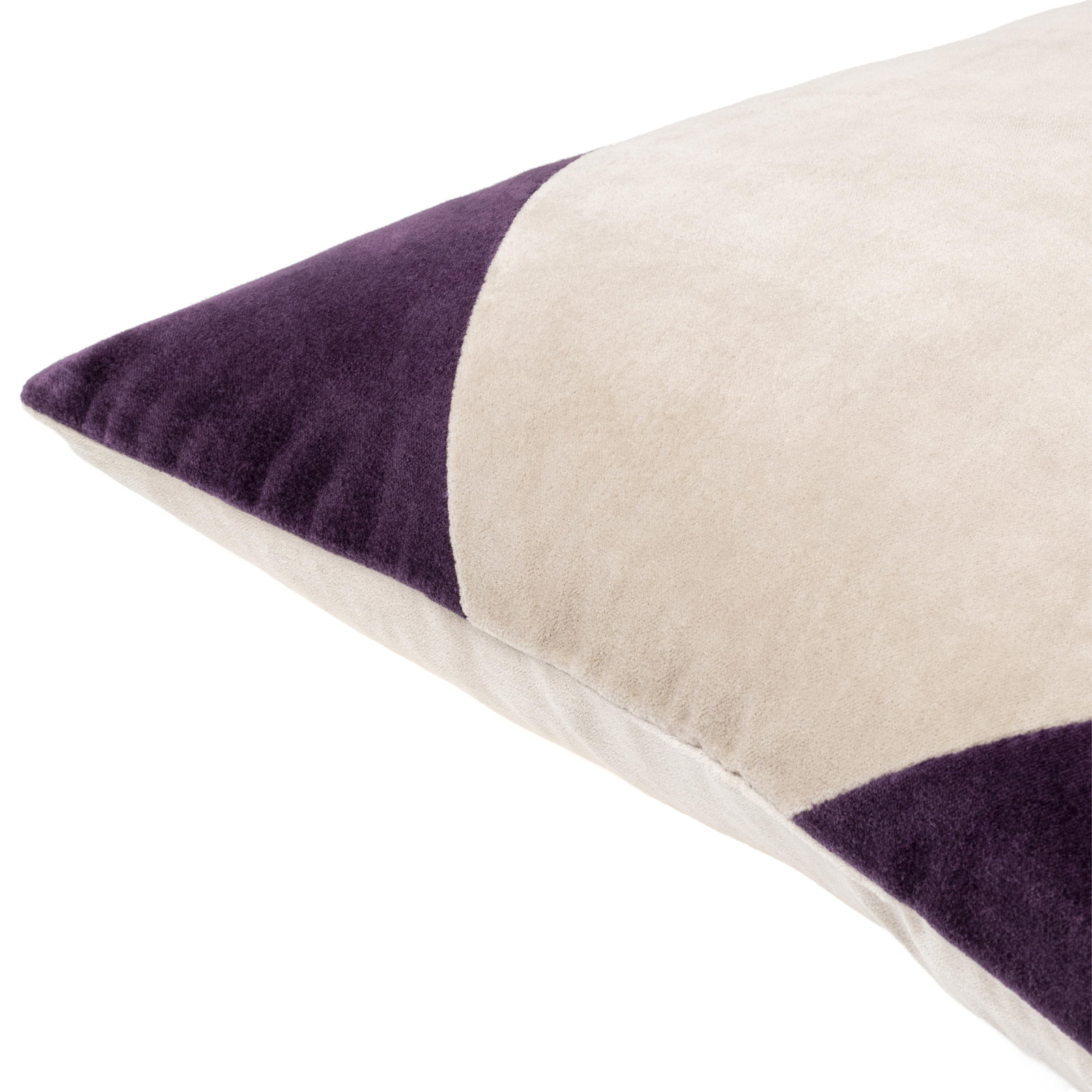 Denny Cotton Pillow Cover, 18" x 18", Down, Purple