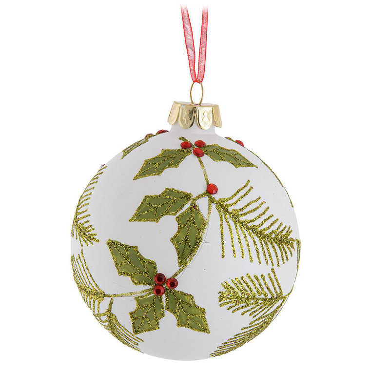 Ornement boule de feuilles de houx
