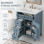 Meuble-lavabo moderne de 24 po avec lavabo, panneau de fibres à densité moyenne, bois d'hévéa, 3 tiroirs, armoire à tablettes, de taille petite ou moyenne-1450963087