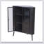 Armoire de rangement d'angle moderne à 3 niveaux avec portes en verre trempé, tablettes amovibles et structure en métal - Organisateur autoportant pour la salle de bain, la cuisine, la chambre à coucher, le salon ou les petits espaces