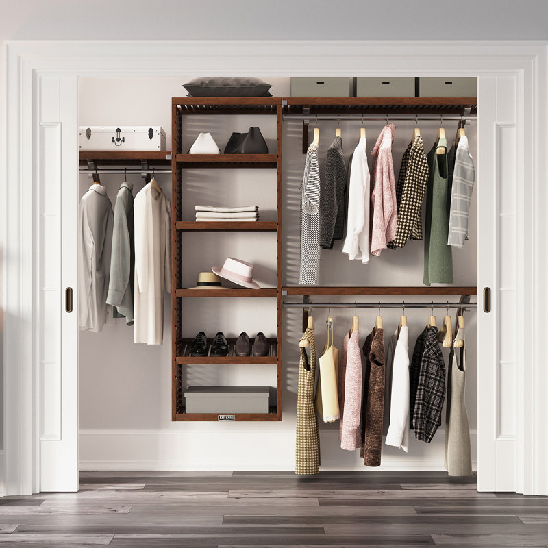 John Louis Home Solid Wood Reach-In Closet System Chestnut