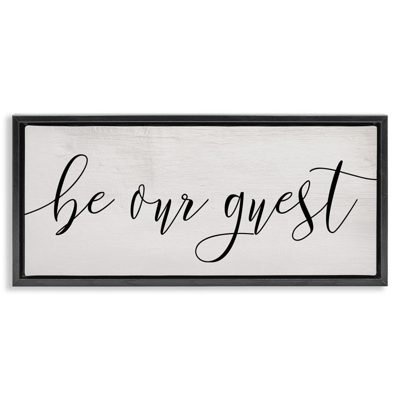 Be Our Guest Script, Black, 14" H x 31" W