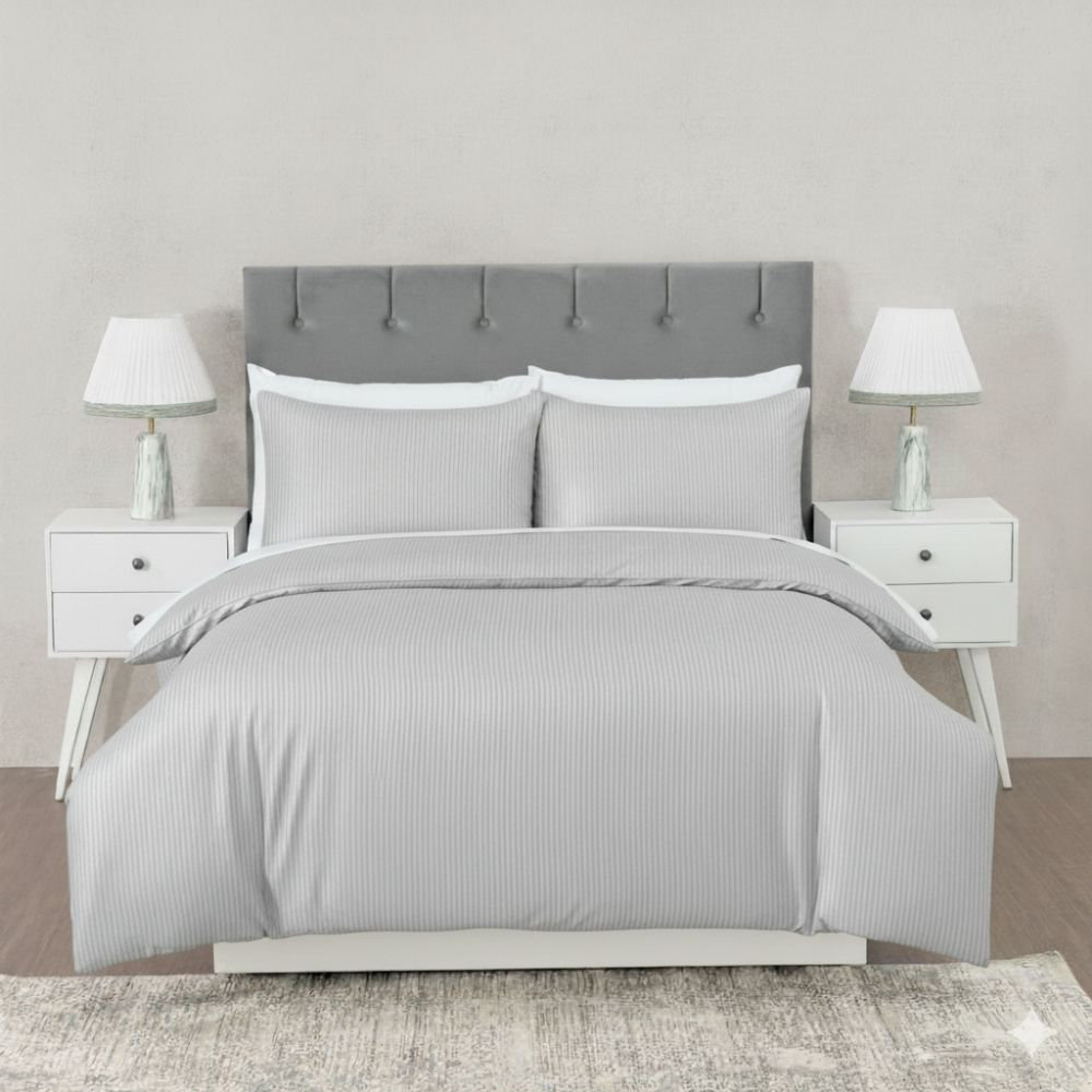 MHG Living Striped Duvet Cover Set T200 Cotton-Rich Polycotton Bedding - Includes Matching Pillowcases - Image 4