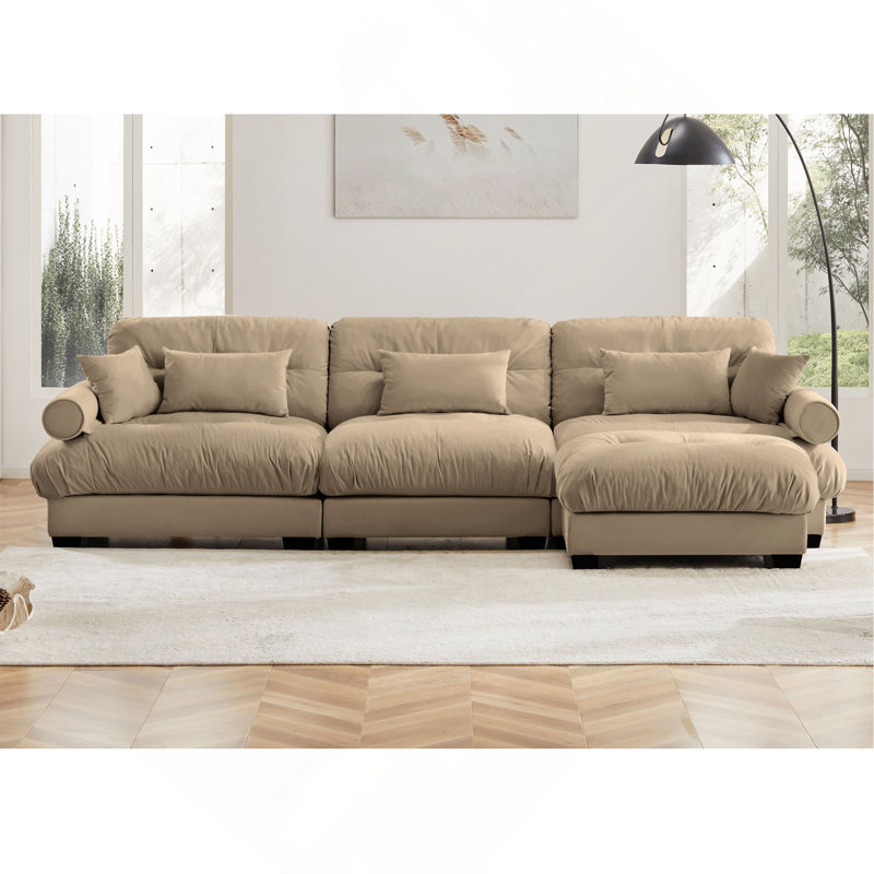 Canapé modulaire en velours surdimensionné Comfort, Chameau