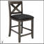 Ensemble de salle à manger rustique 5 pièces à hauteur de comptoir avec table en bois et 4 chaises confortables-222886446-222886443