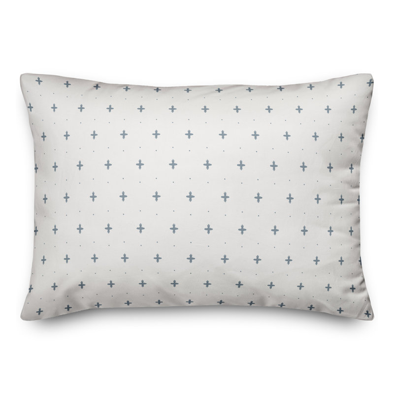 Housse de coussin rectangulaire en polyester / mélange de polyester, Bleu / blanc