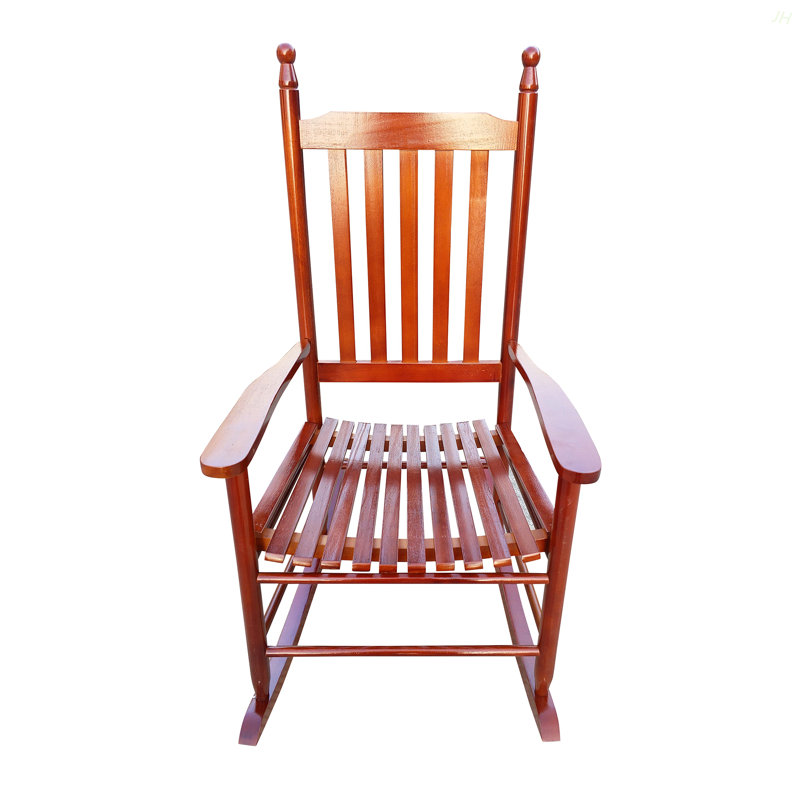 Chaise berçante en bois brun, Brun